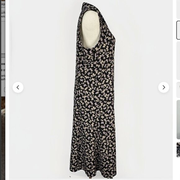 (12P) CHRISTOPHER & BANKS Purple Butterflies Sleeveless Maxi Shirt Dress - Picture 3 of 8